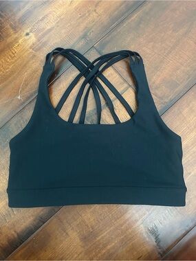 YPB SculptLUX Black Strappy Sports Bra - Women